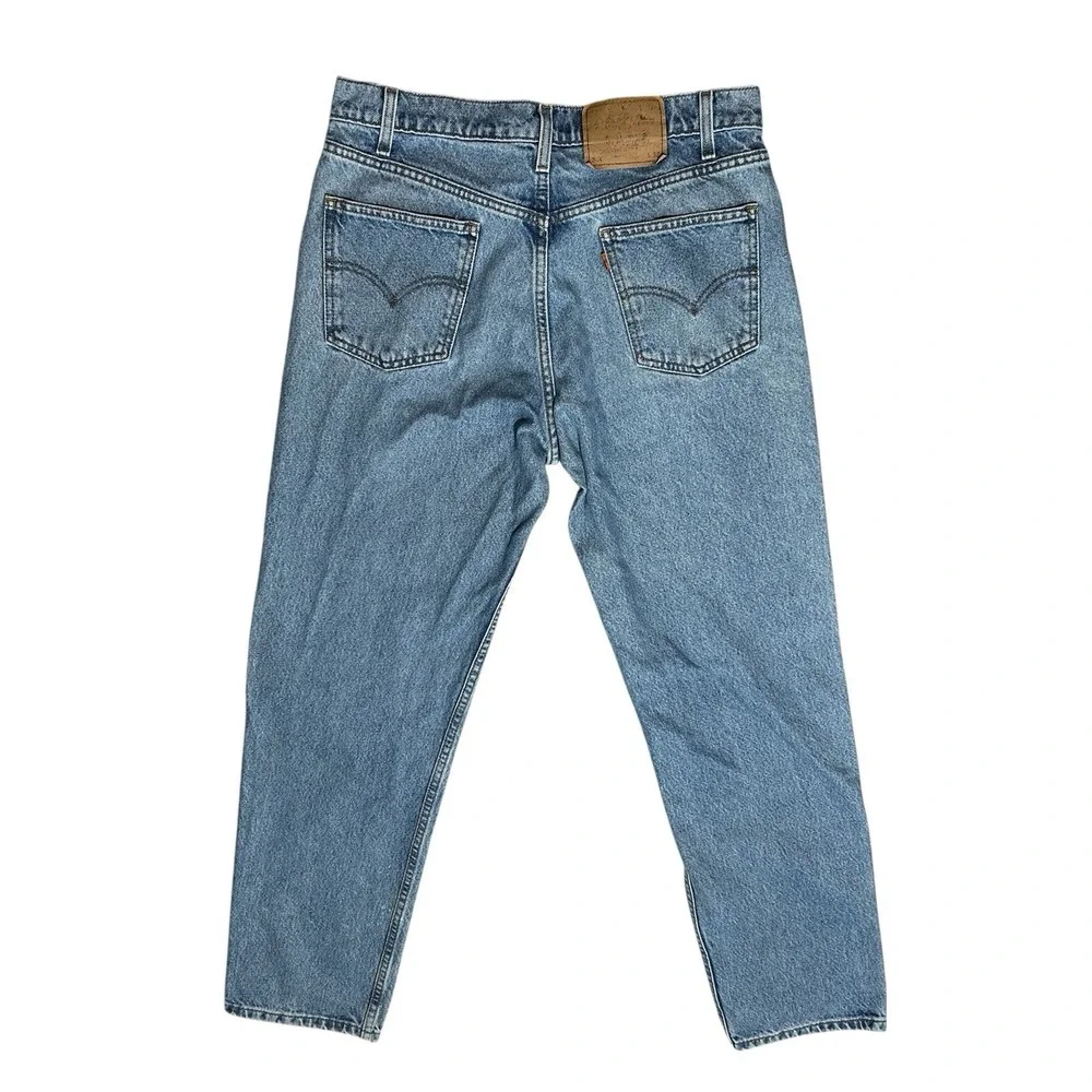 Vintage 90s LEVI'S 550 Orange Tab Relaxed Tapered Jeans 100% Cotton Mens 34x32